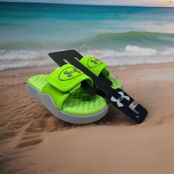 Under Armour Other - Under Armour 13K Boys Sandals Green/Gray NWOT